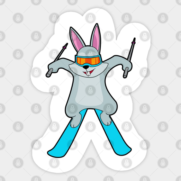 Bunny as Skier with Ski Sticker by Markus Schnabel